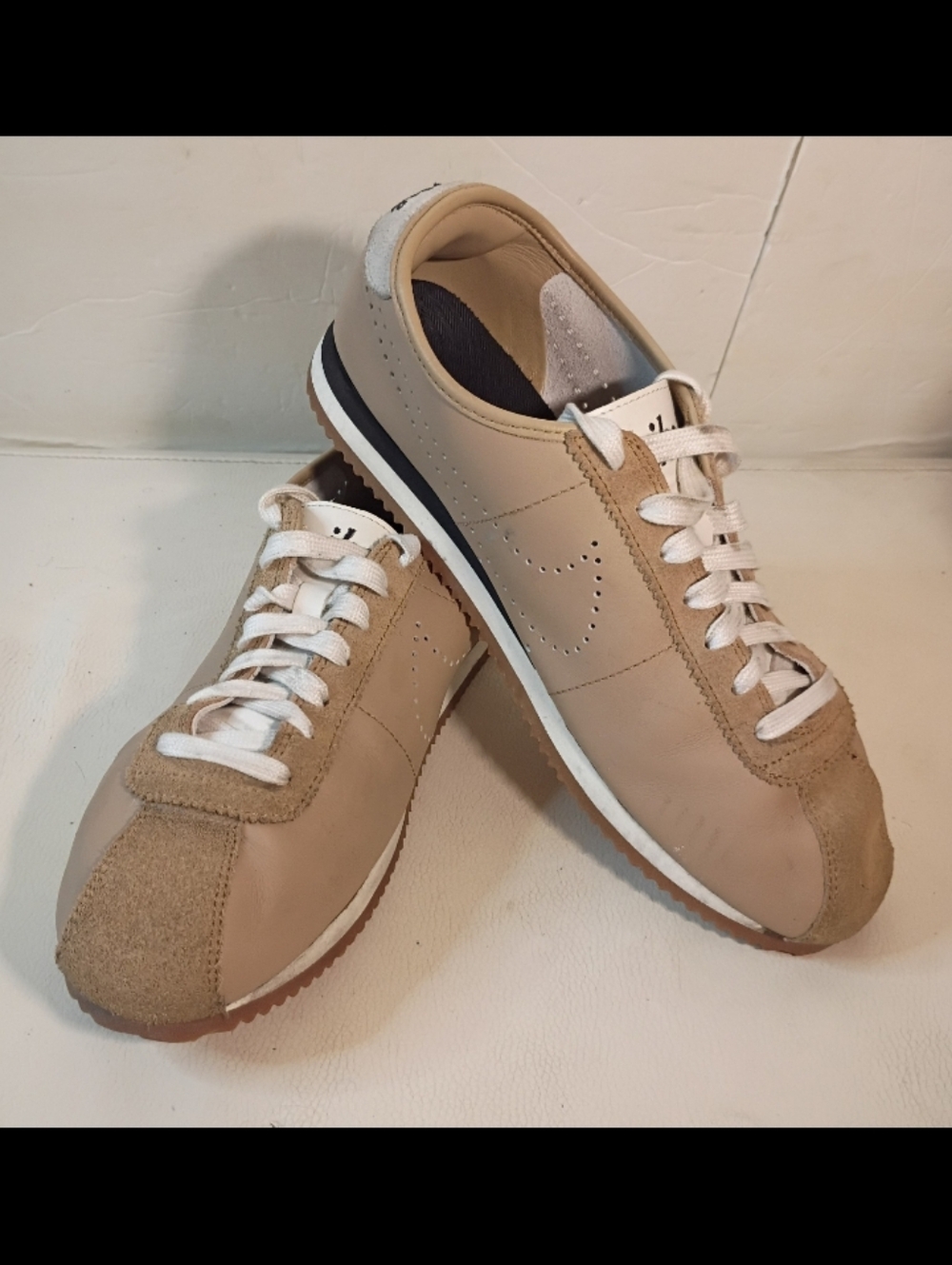 Nike Cortez Leather "Pale Shale Perforated Swoosh" HQ1841-200 Women's Size 9.5